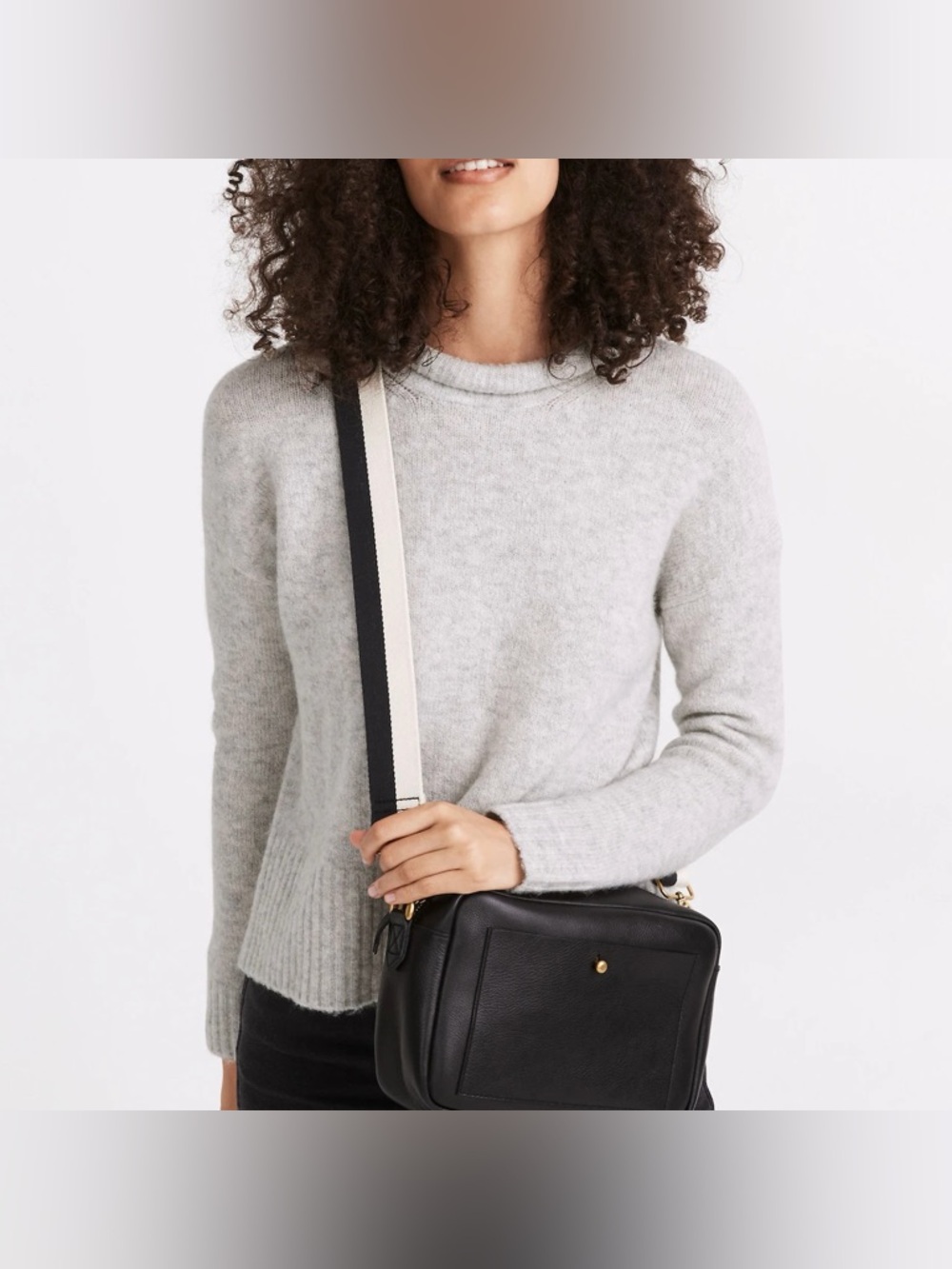 Madewell Fulton Pullover Sweater in Heather Fog